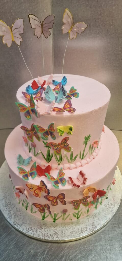 tarta para bautizo de niña 2 pisos